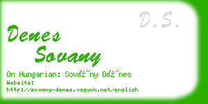 denes sovany business card